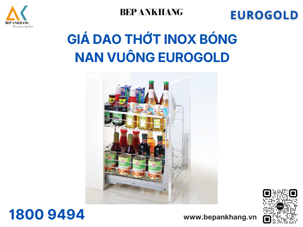 Giá dao thớt ERO2020B nan vuông inox bóng – Eurogold